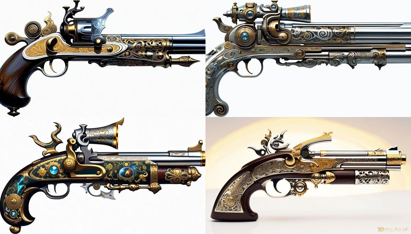 Fantasy Flintlock Pistol with Cristal Ignition