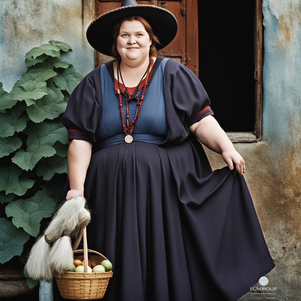 Close-up Portrait of a Young Witch with Slight Smile
