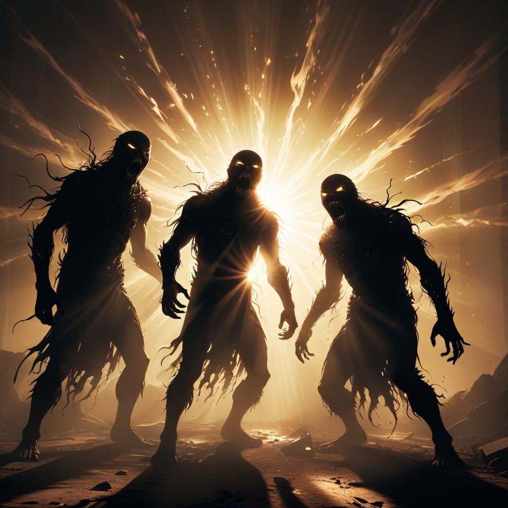 Ethereal Beings Tormented by Radiant Light