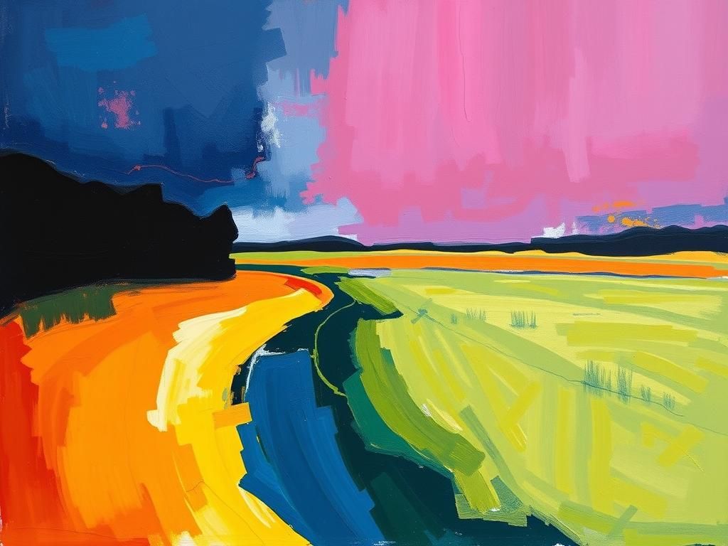 Abstract Expressionist Landscape Painting