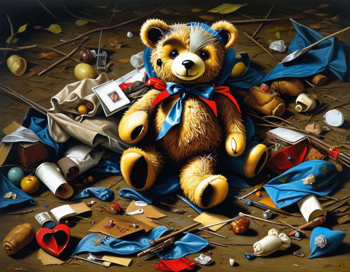 Surreal Discarded Teddy Bear, Surrealist Style