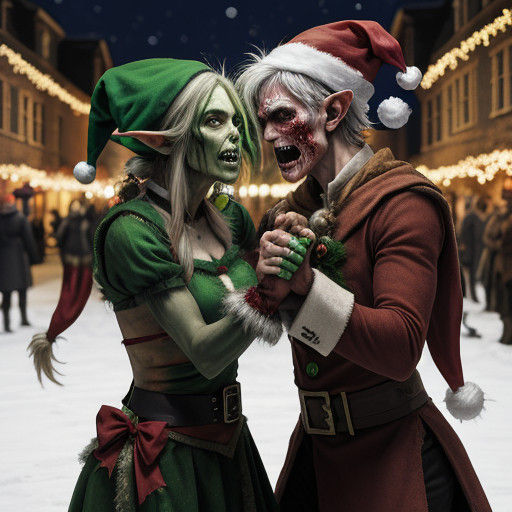 Zombie Christmas Elves Engage in Brutal Fistfight Under Fest...