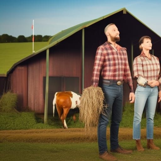 Farmers in a Classic Americana Style