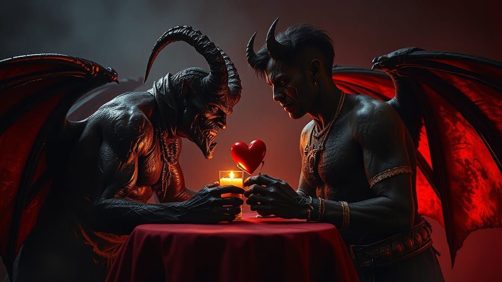 Malphas and Satan's Infernal Valentine in Dark Fantasy
