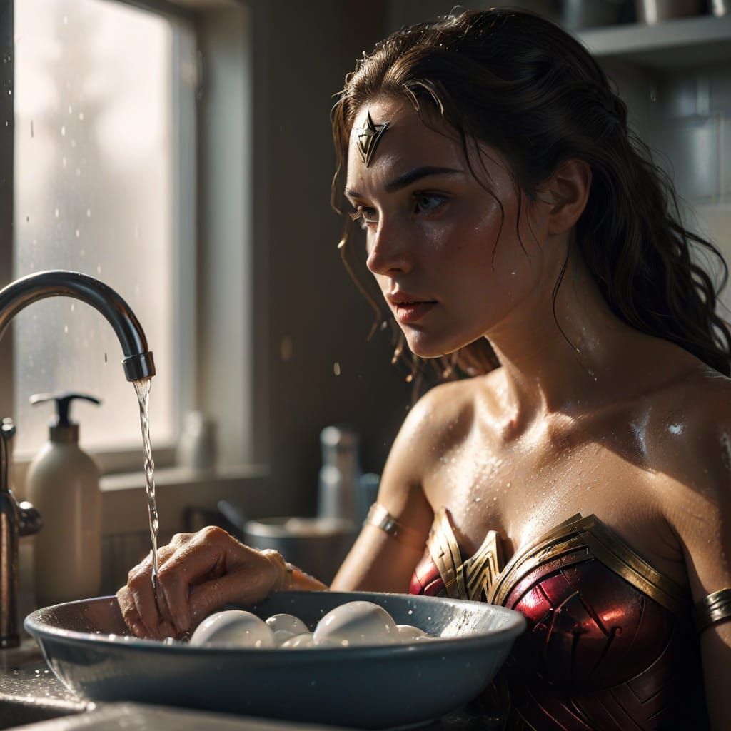 Wonder Woman in Domestic Bliss, Cinematic Style