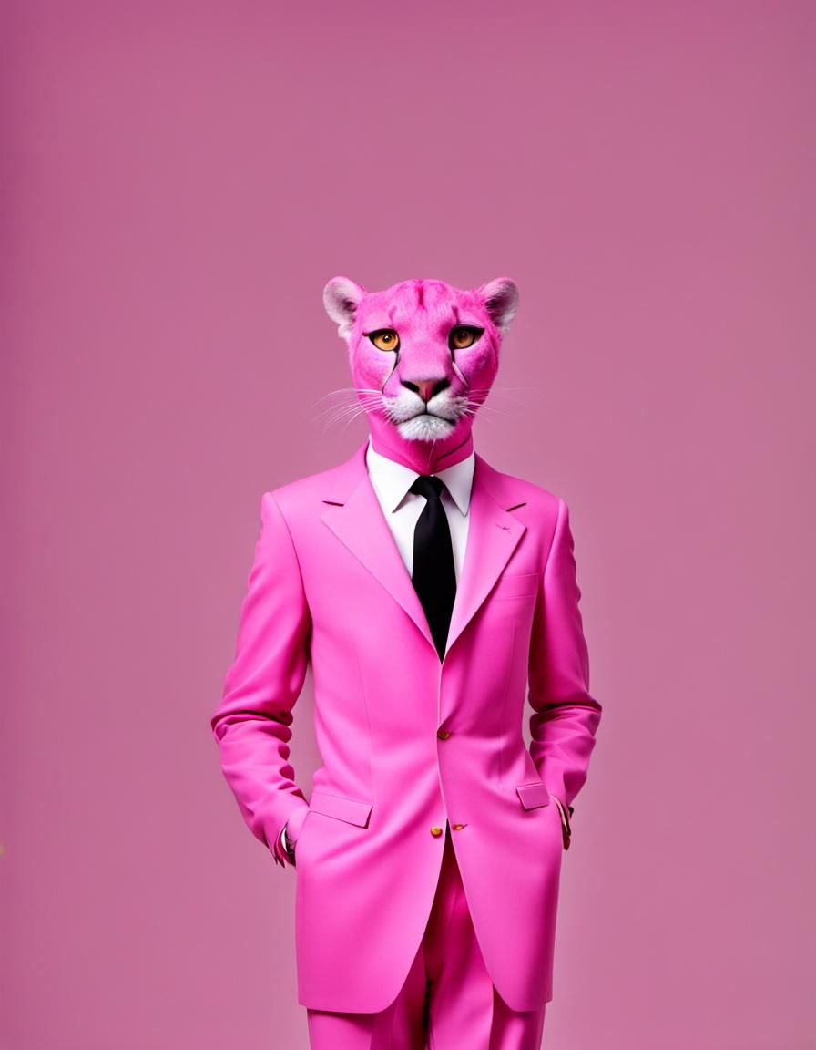 Hyperrealistic Pink Panther AI Art