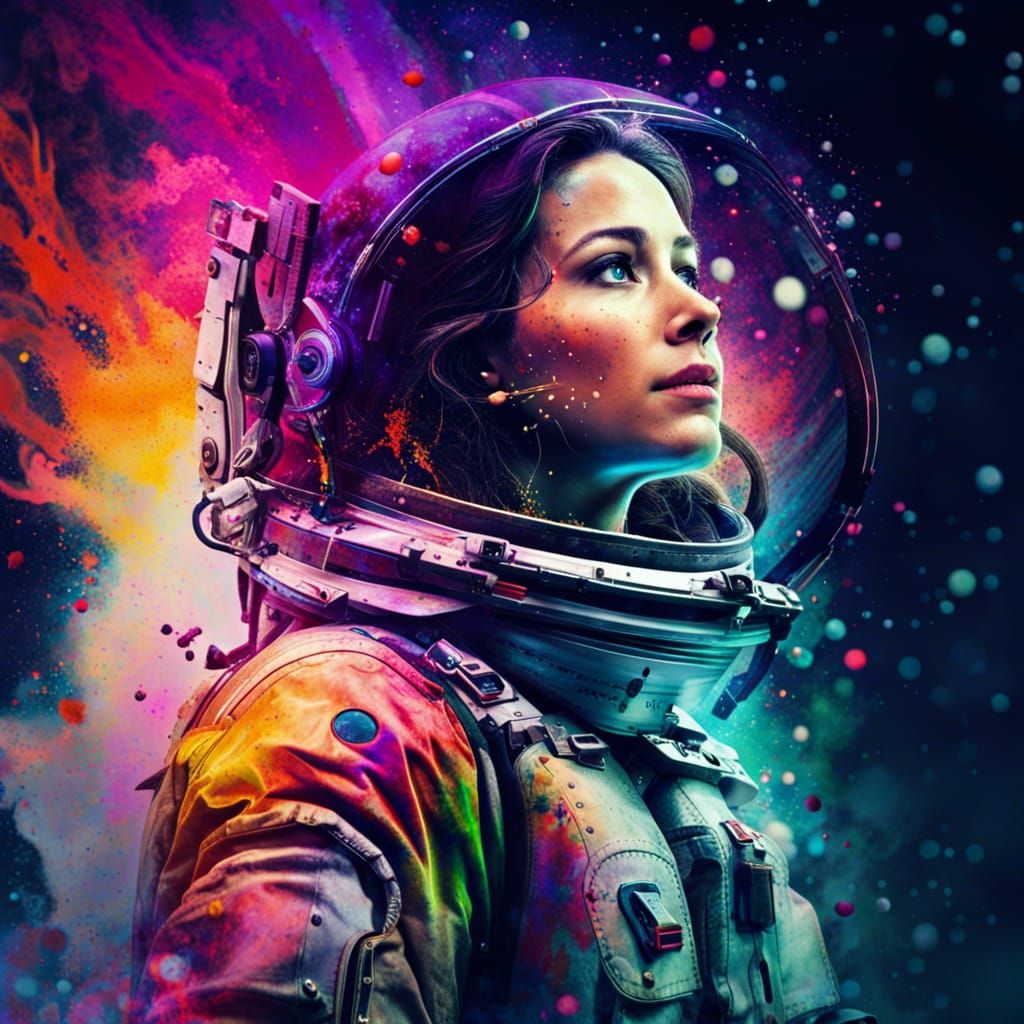 Beauty Woman Astronaut Portrait in 4k