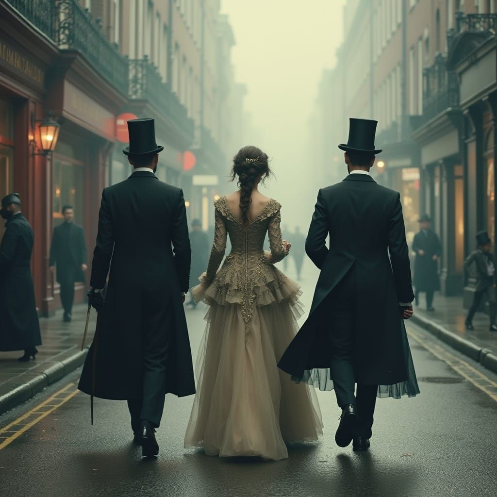 Elegant Victorians Stroll Through London's Foggy Streets in ...