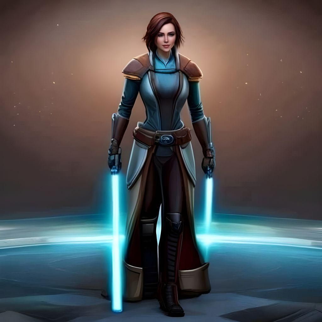 Jedi Warrior in Epic Lightsaber Duel