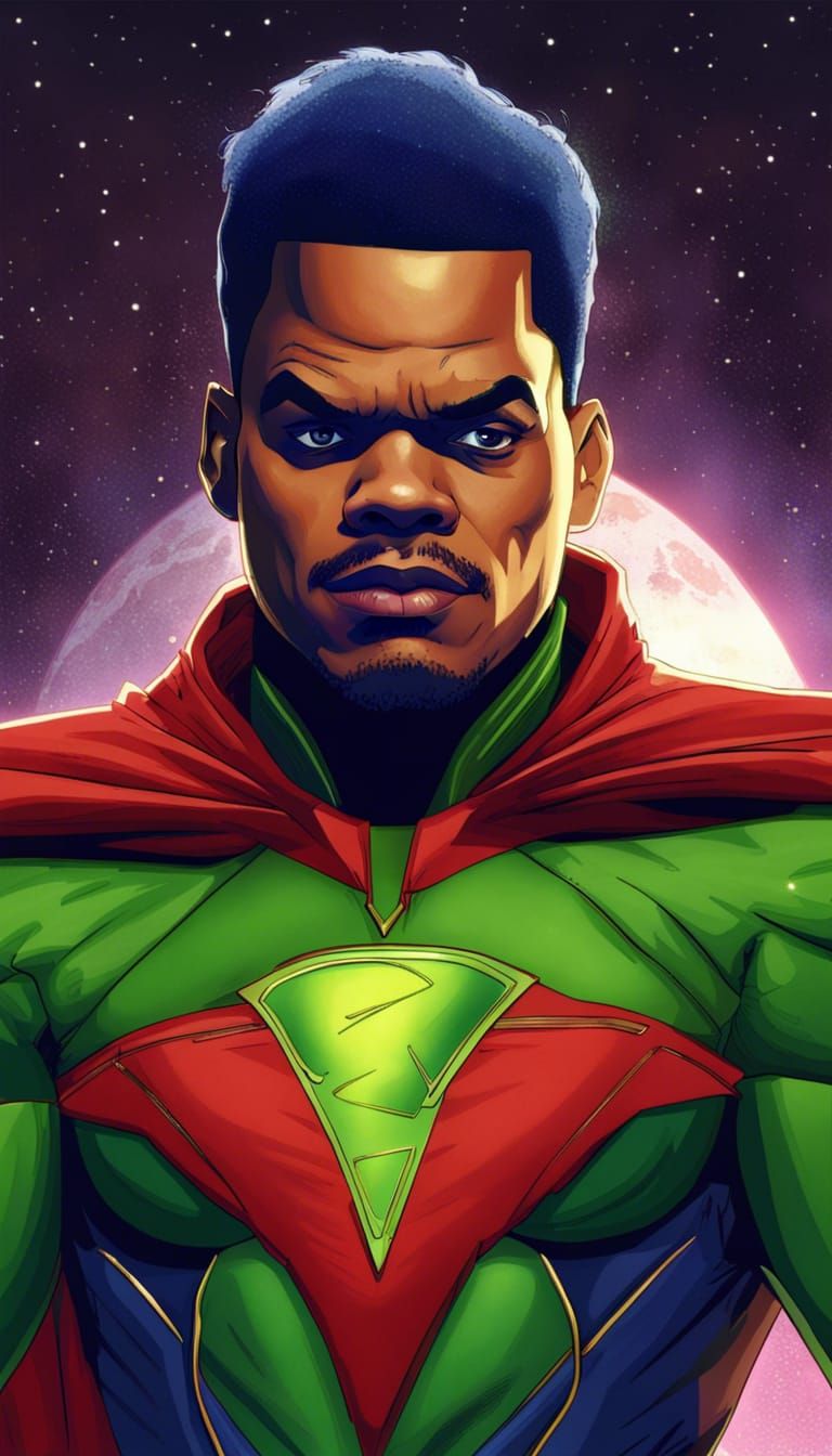 Martian Manhunter Likeness in Digital Art Style