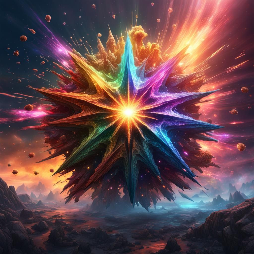 Exploding Star in Detailed Matte Painting