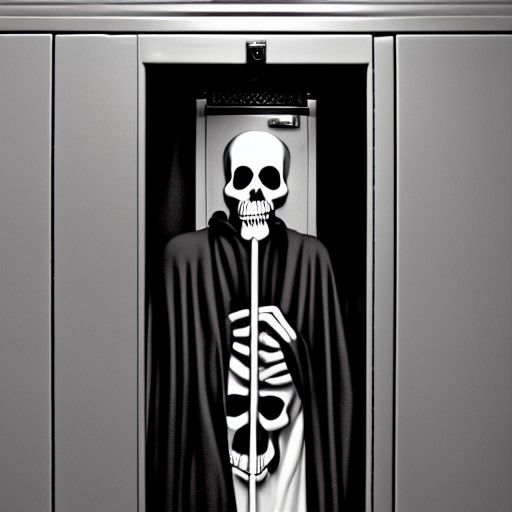Grim Reaper Locker: Classic Horror Illustration