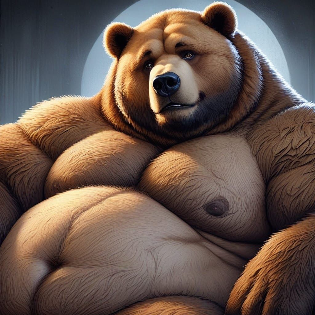 Surreal Anime Portrait of a Majestic Kodiak Bear