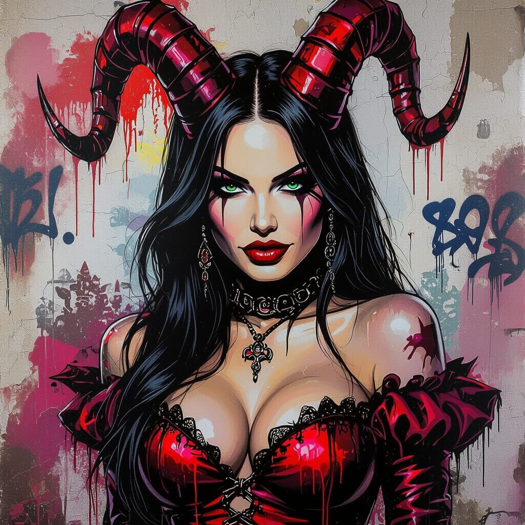 Graffiti Art of Mistress Mika in Krampus Castle