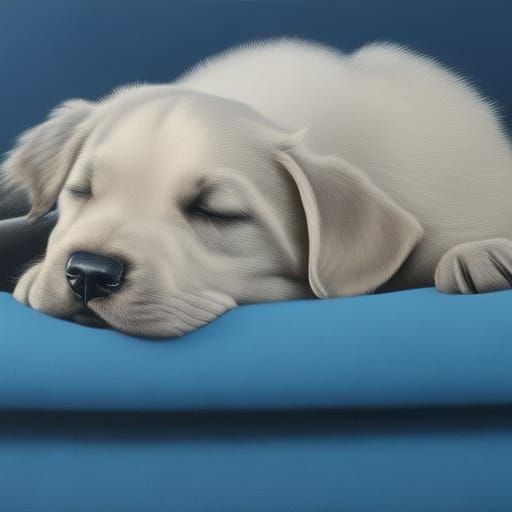 Dalmatian Puppy Sleeping: Hyperrealistic Pastel Photo