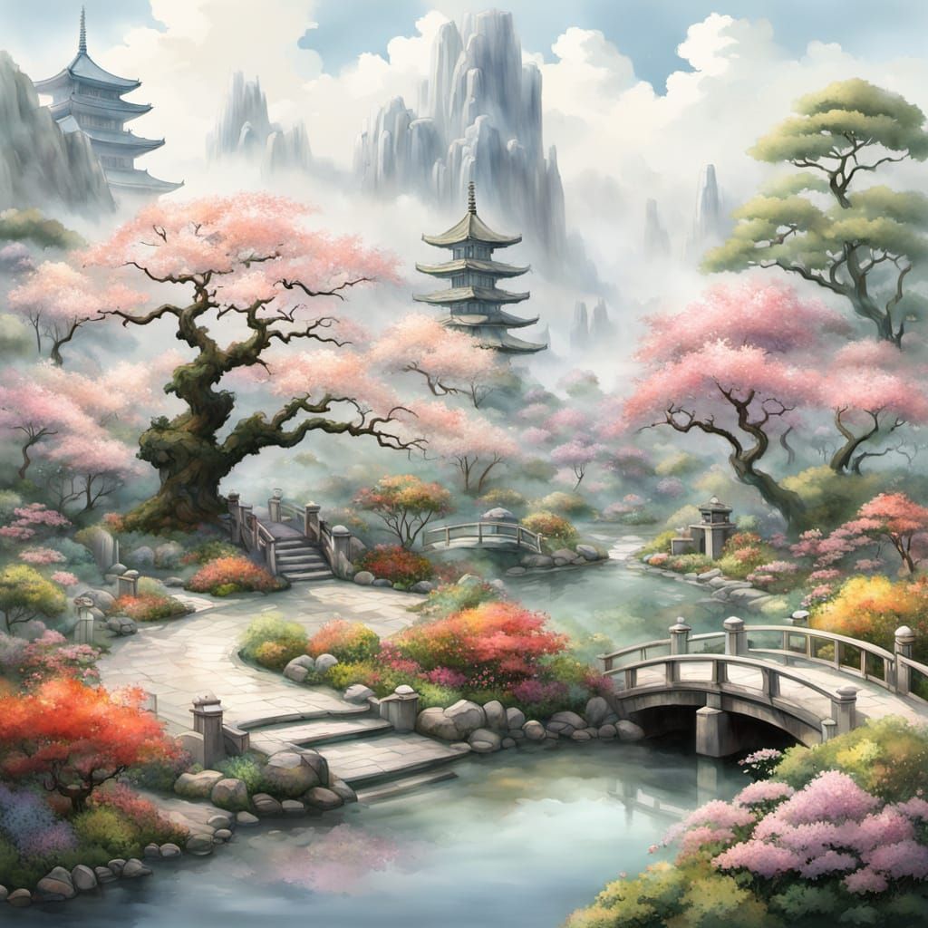 Dual Scene: Blooming Garden vs. Post-Apocalyptic Wasteland