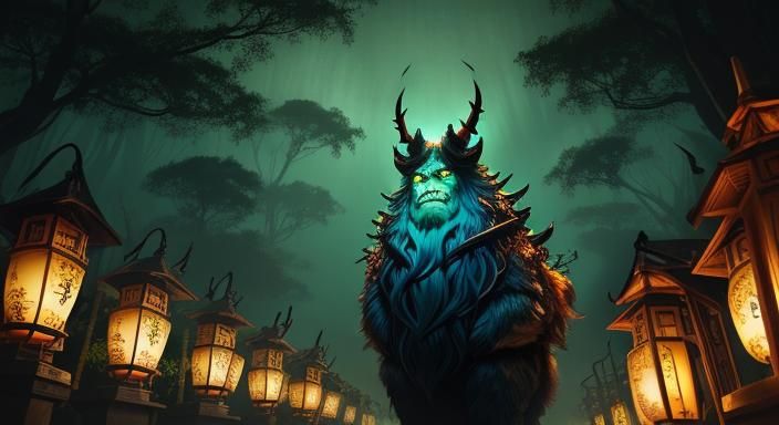 Anime Ink Painting: Bigfoot, Witch, and Monster Tag