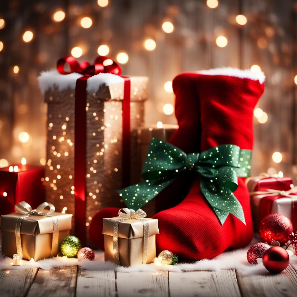 Festive Christmas Stocking Still Life