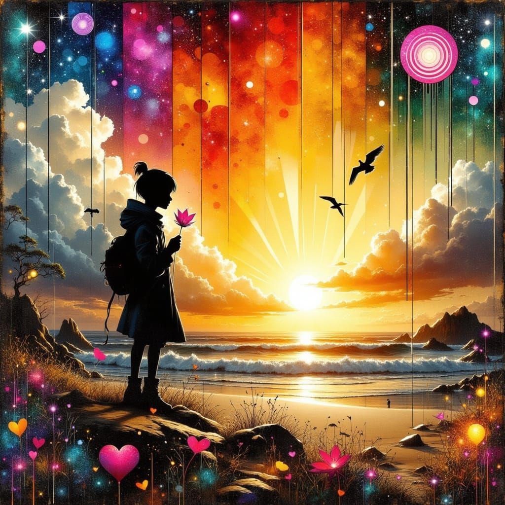 Radiant Joy Illuminates Kindness in a Single Silhouette