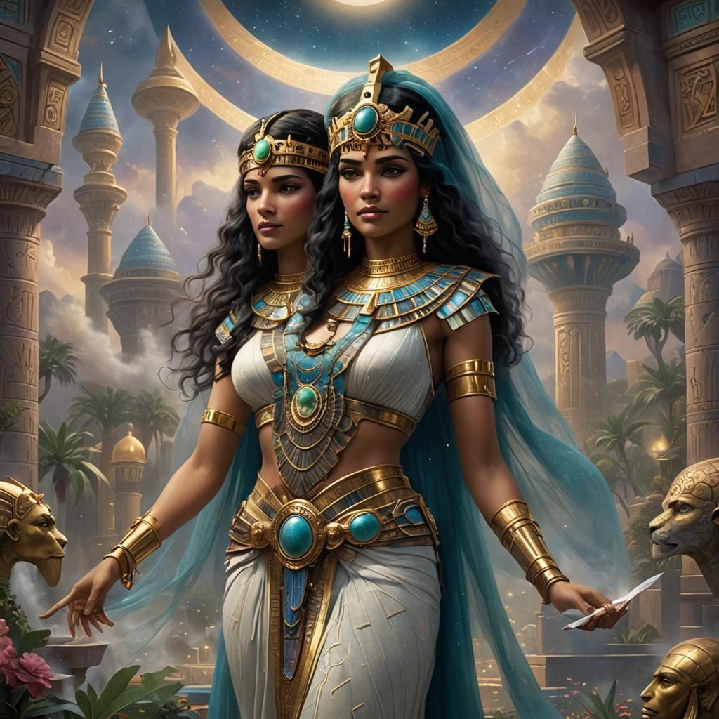 Cleopatra Goddess in Cosmic Ethereal Fantasy Style
