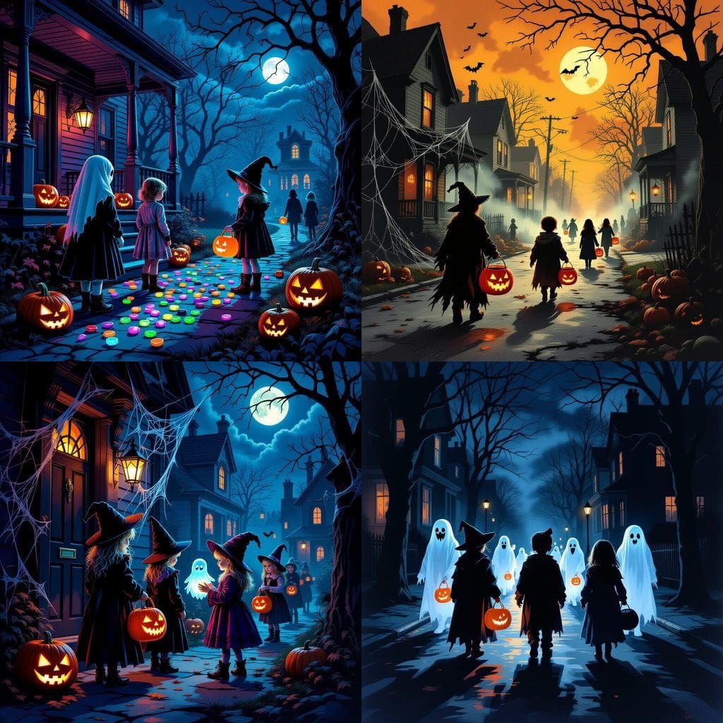 Spooky Halloween Night: Eerie Costumes and Ghostly Candies