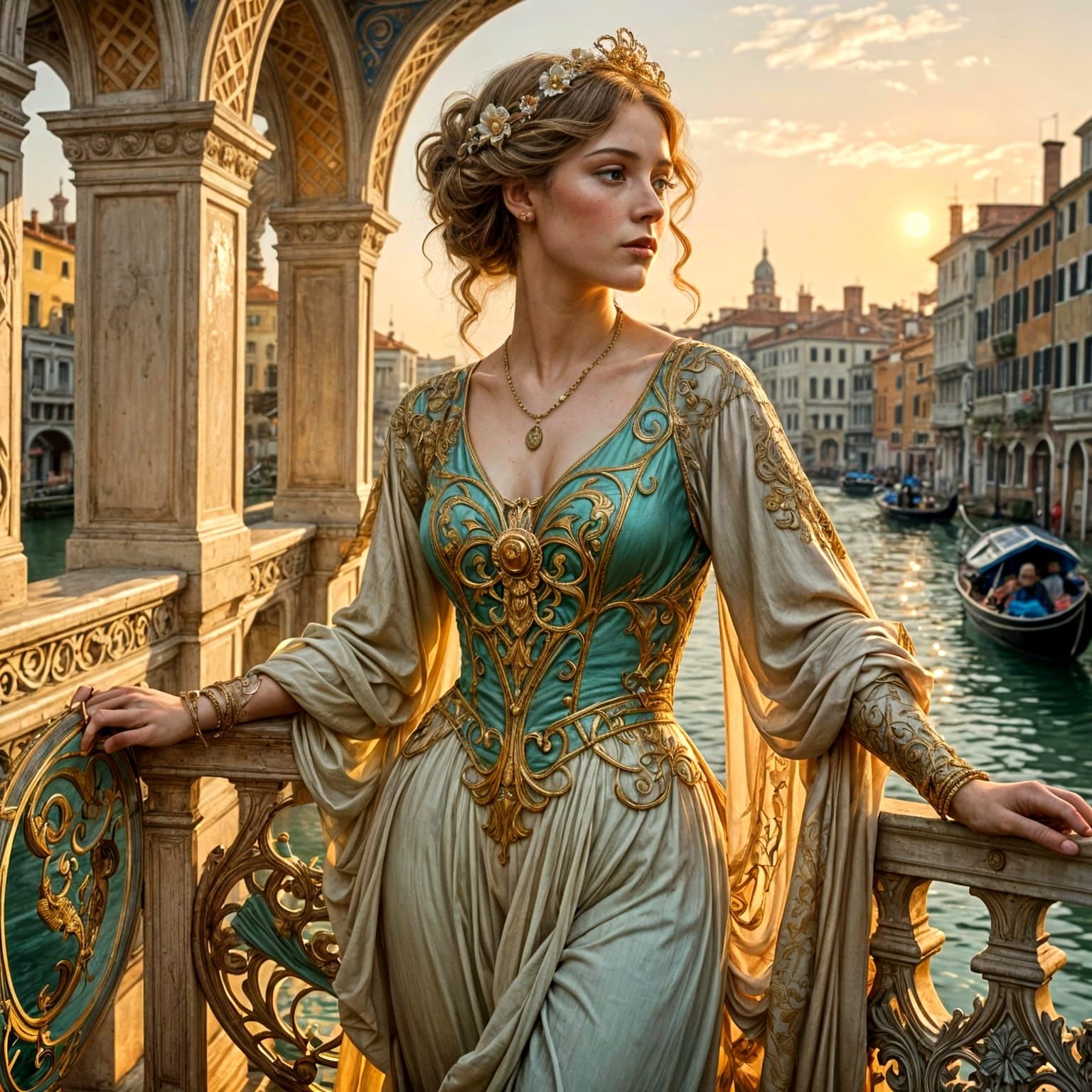 Venetian Beauty in Art Nouveau Style