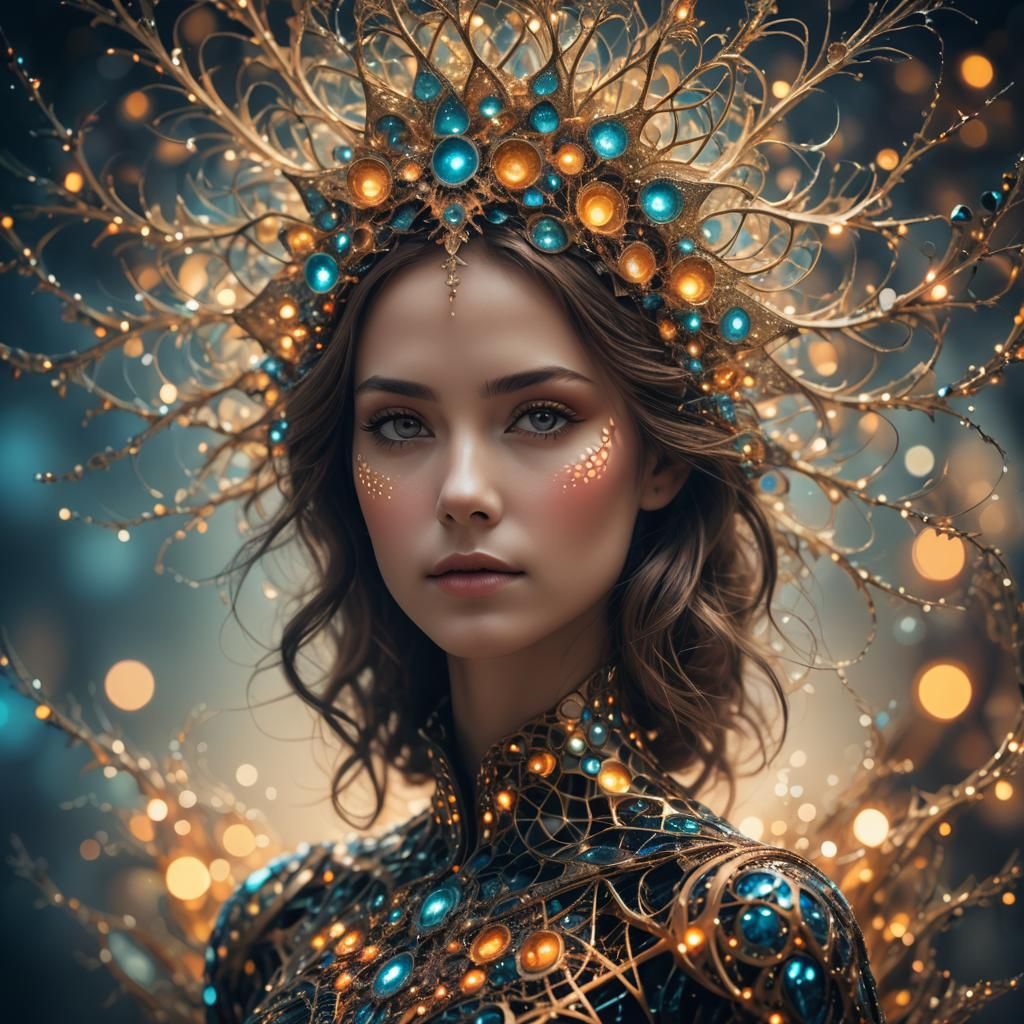 Fractal Woman: Professional Photography with Bokeh