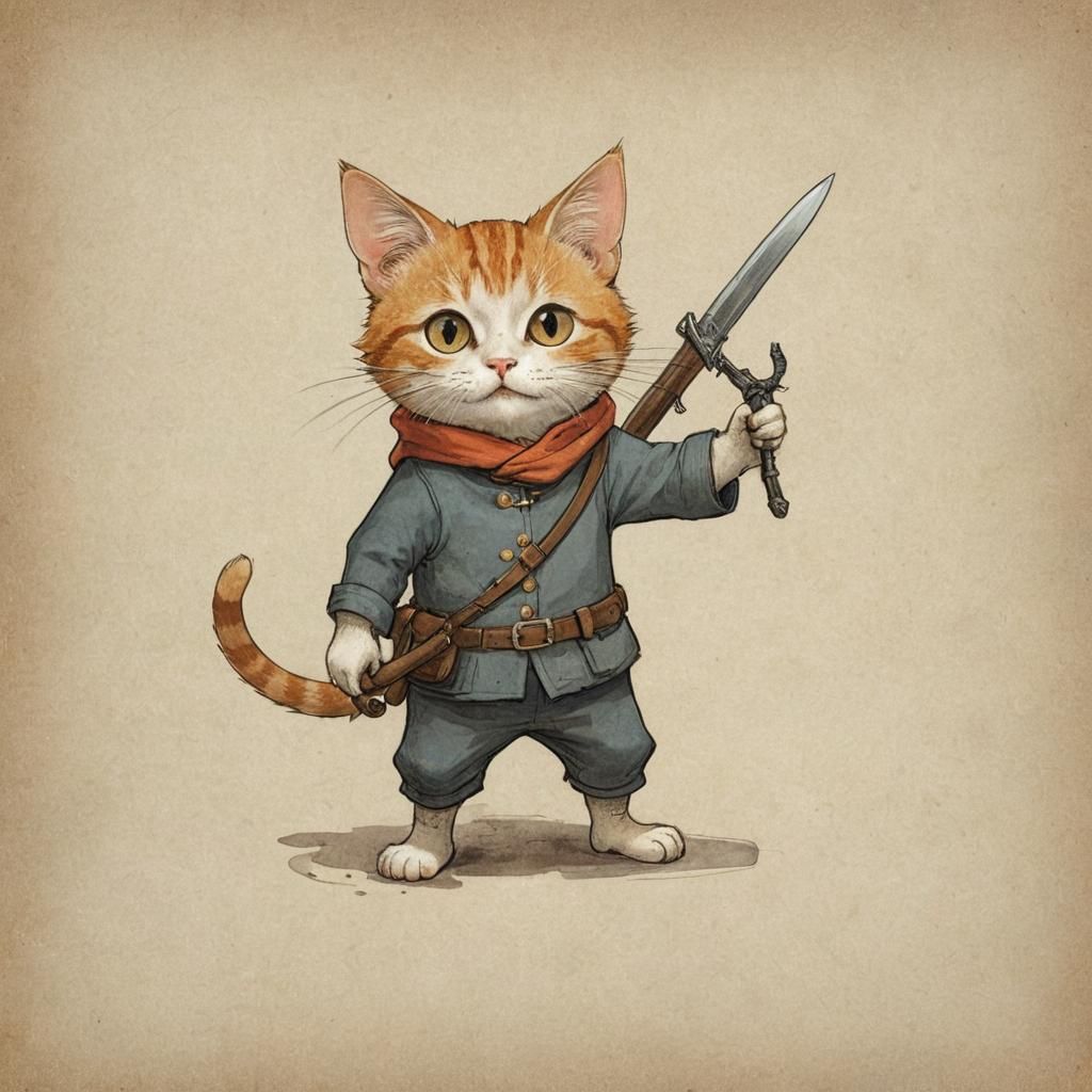 Mischievous Cat as RPG Thief Character