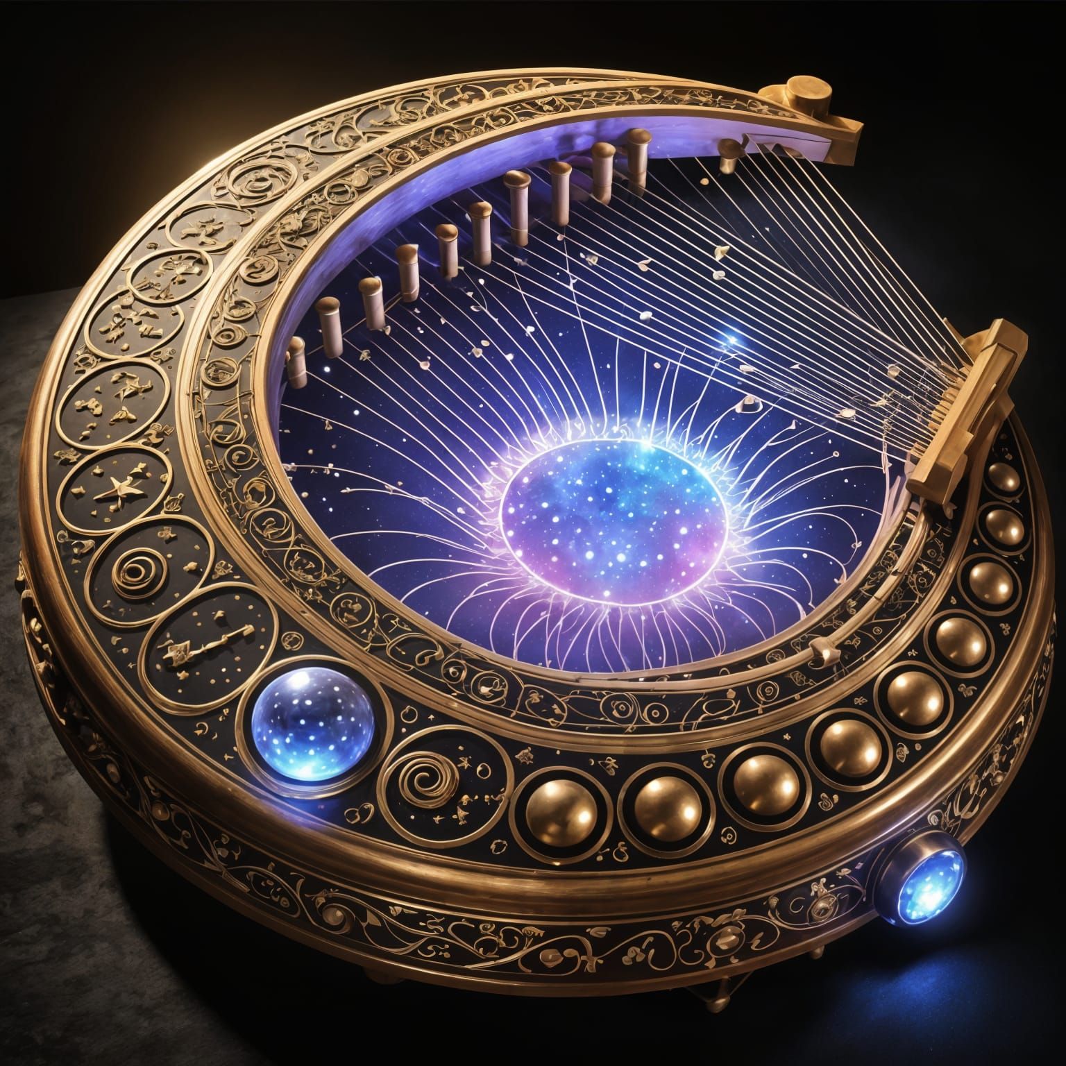 Ethereal Celestial Harp in Space