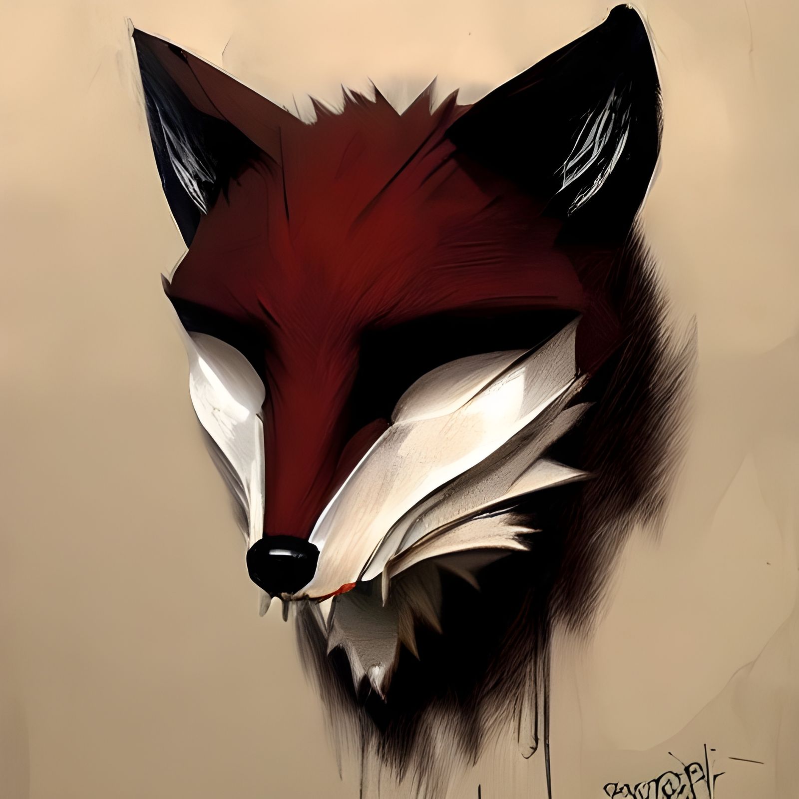 Sinister Fox Mask by Greg Rutkowski
