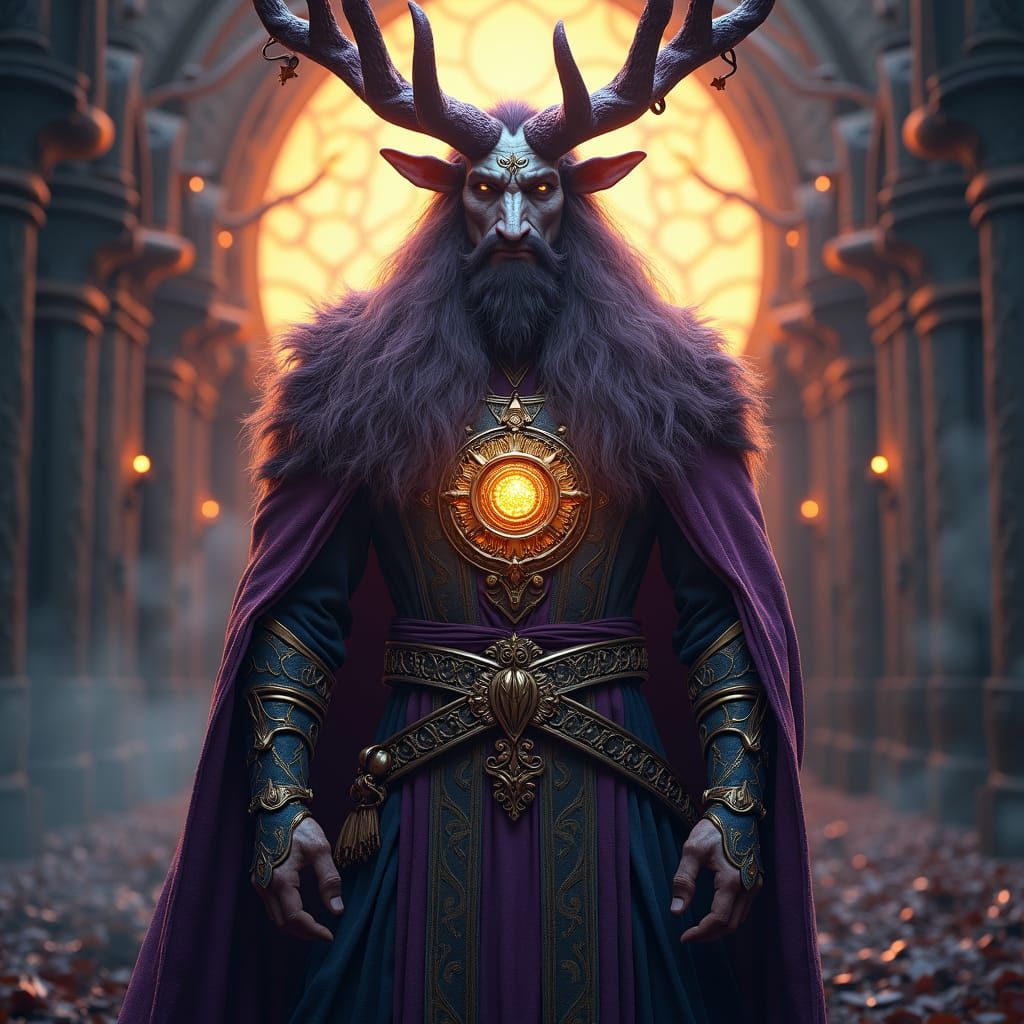 Firbolg Circle of Stars Druid in Dark Fantasy