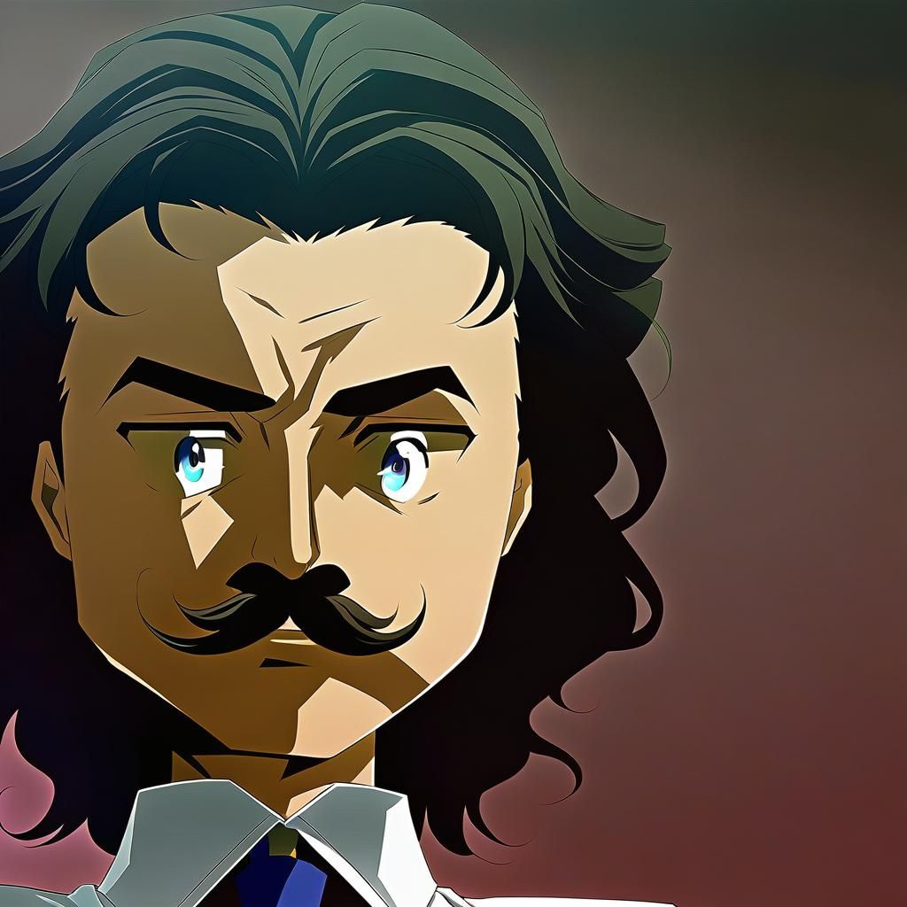 Anime Scientist in White Coat and Tie