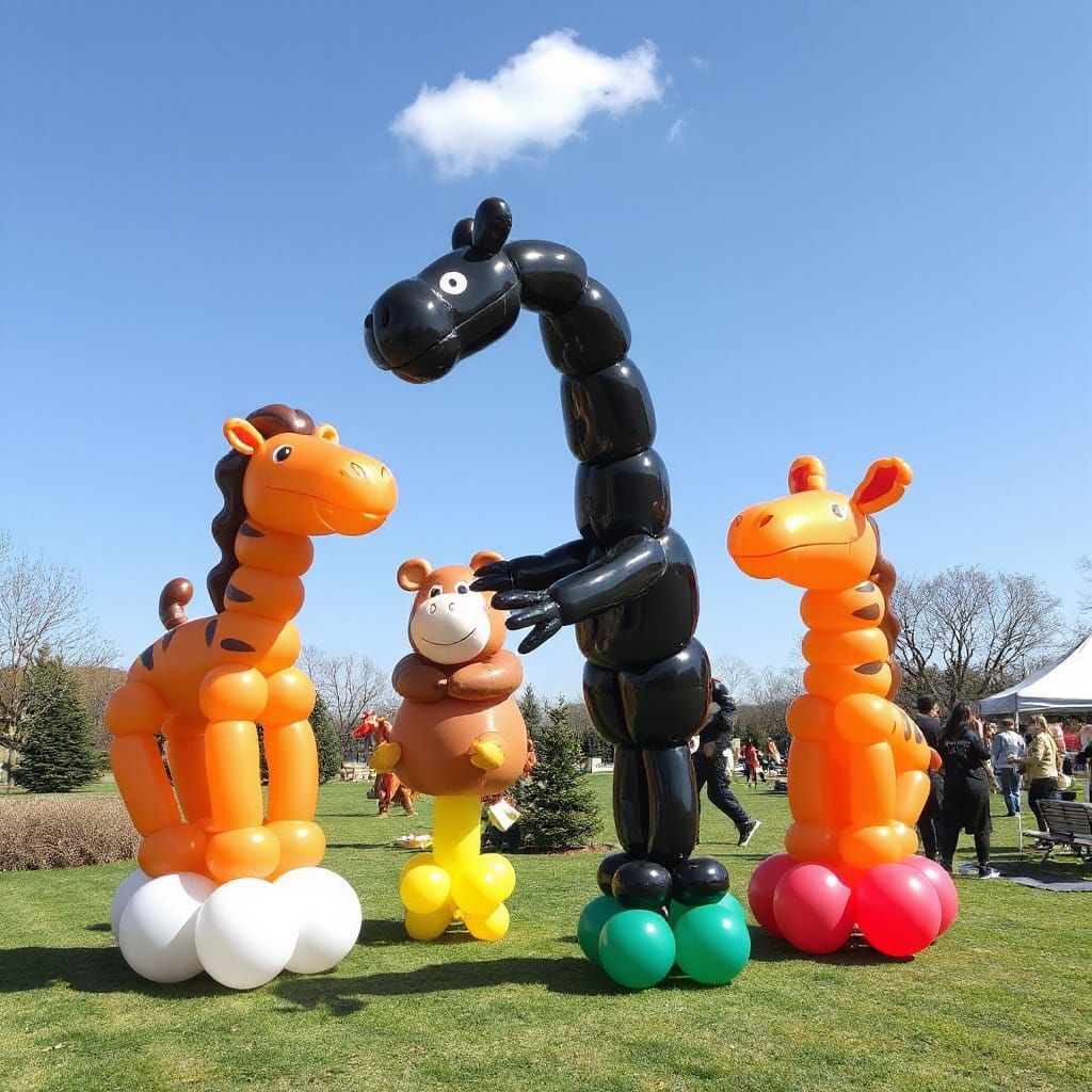 Colorful Balloon Animals Created by AI
