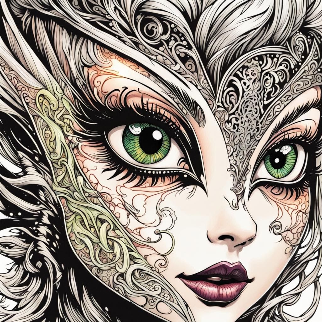 Manga Style Tinkerbell with Intricate Details