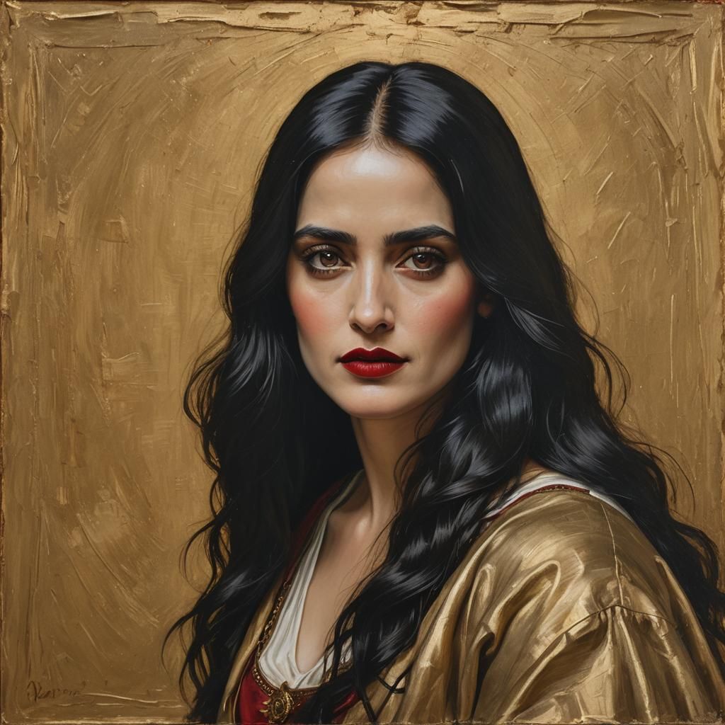 Renaissance Portrait of a Girl with Black Hair