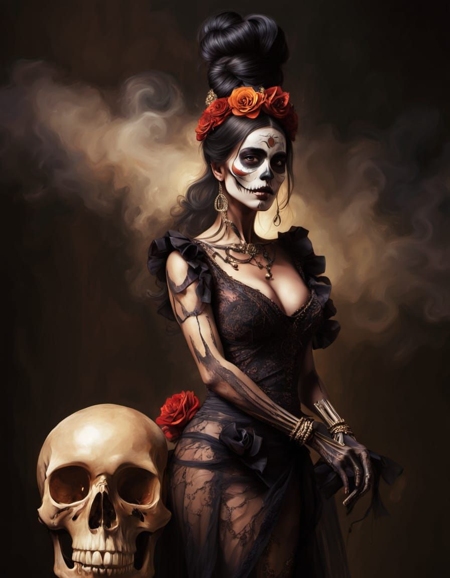 Surreal Beauty in Smoky Light: A Mysterious Hourglass Figure