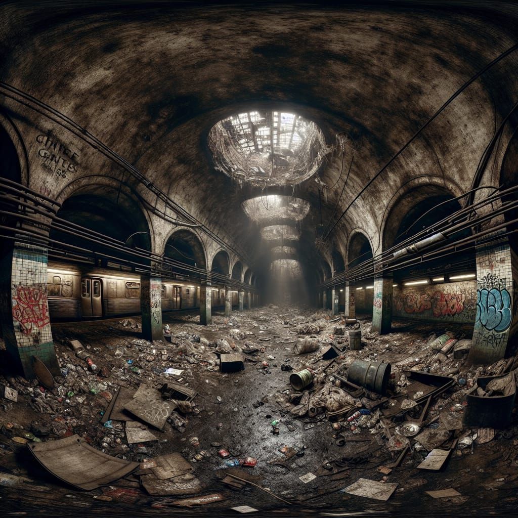 Abandoned Subway in Vibrant Colors