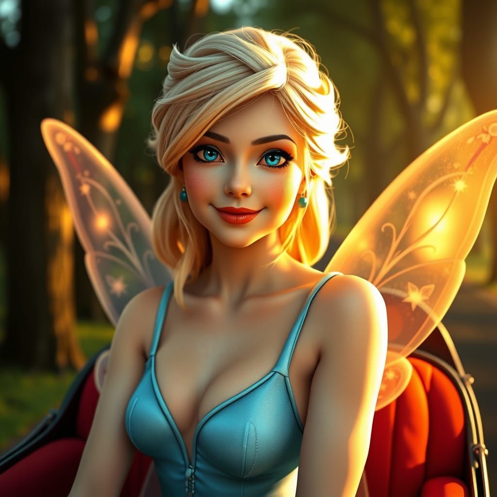 Disney's Blue Fairy in a Forest Carriage