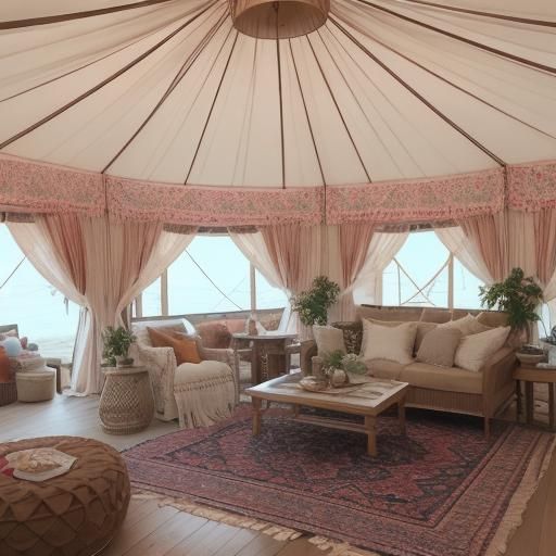 Boho Glamping Tent with Indian Summer Palette