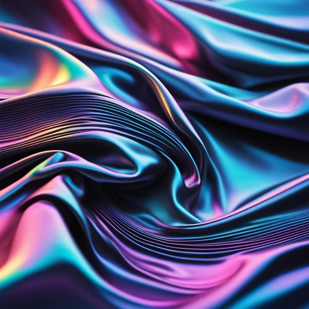 Hyperrealistic Iridescent Cloth Wave in High Definition