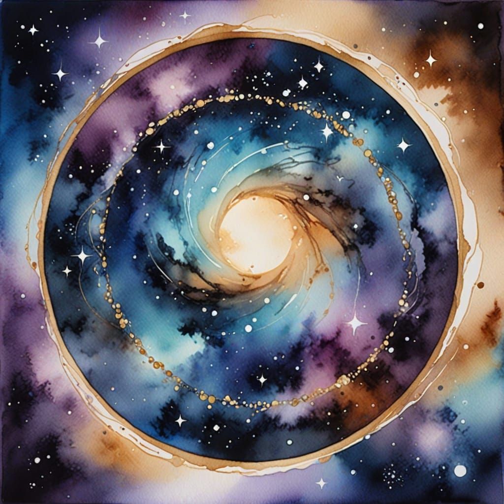 Cosmic Ring Galaxy as a Jeweled Masterpiece in Watercolor