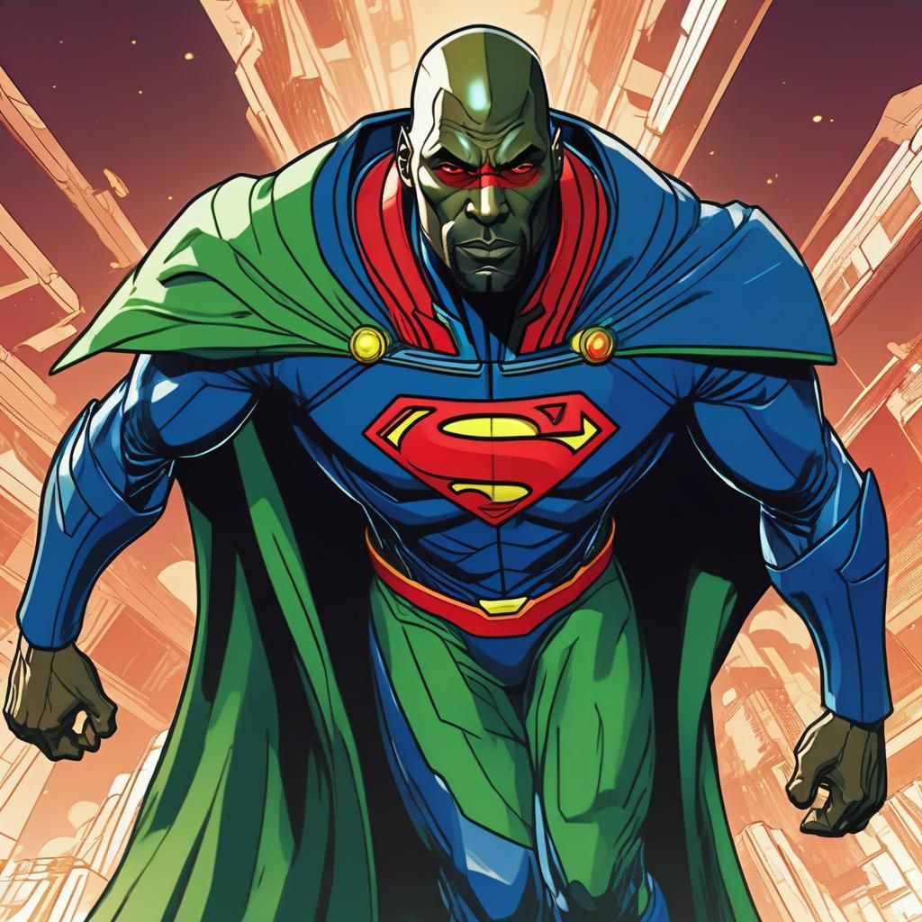 Idris Elba as Martian Manhunter Anime Style