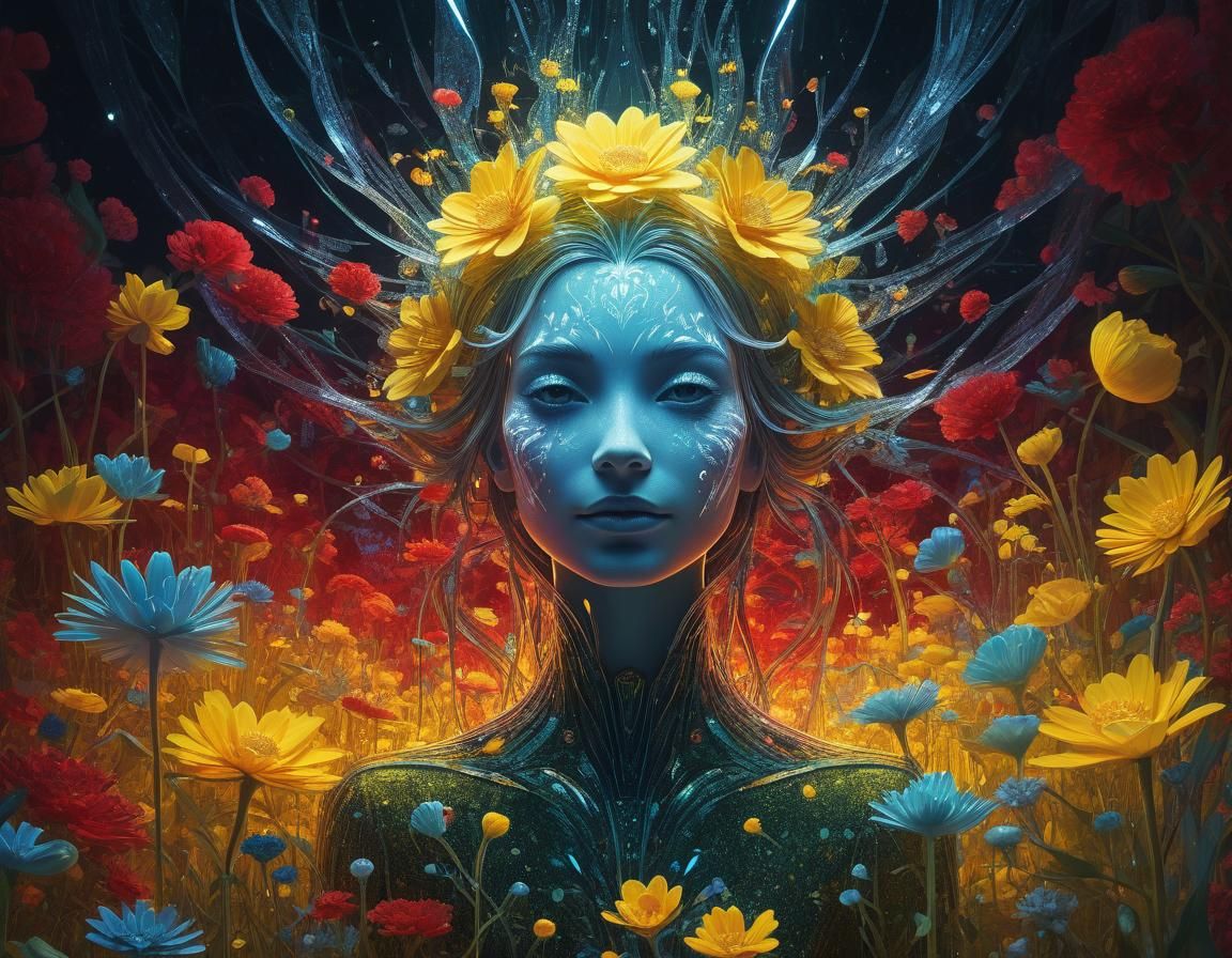 Ethereal Floral Abstract in Surrealist Style