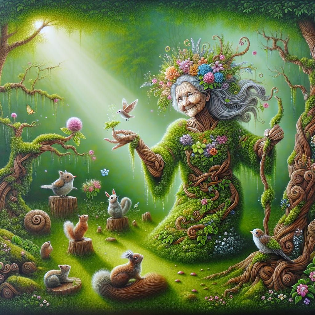 Nature's Grandmother in Enchanted Garden