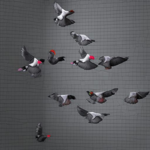 Pigeons Released From Iranian Prison: Digital Art