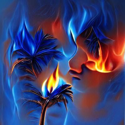 Flames so hot that they turn blue. Palms reflecting in your eyes, like an endless summer
