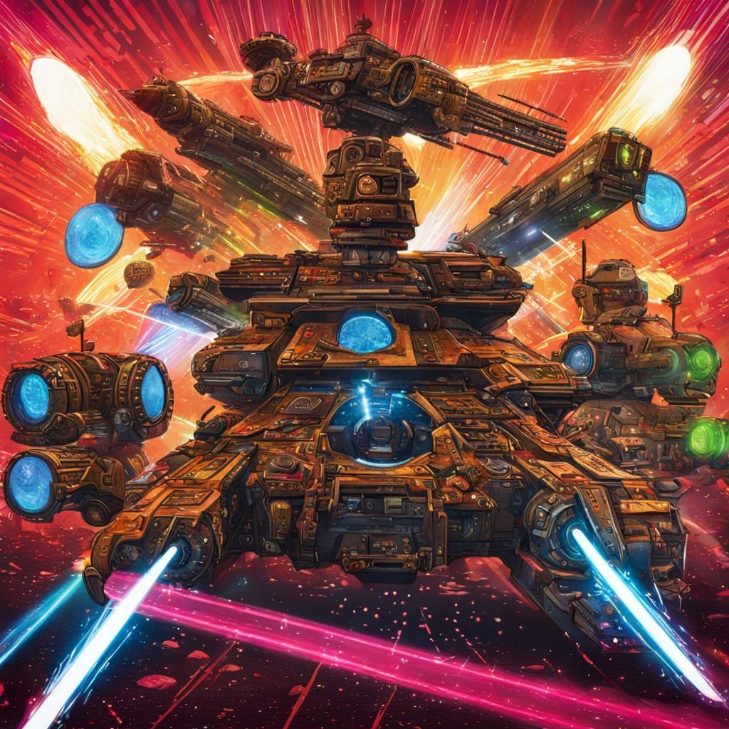 Glowing Disco Laser Warfare Scene