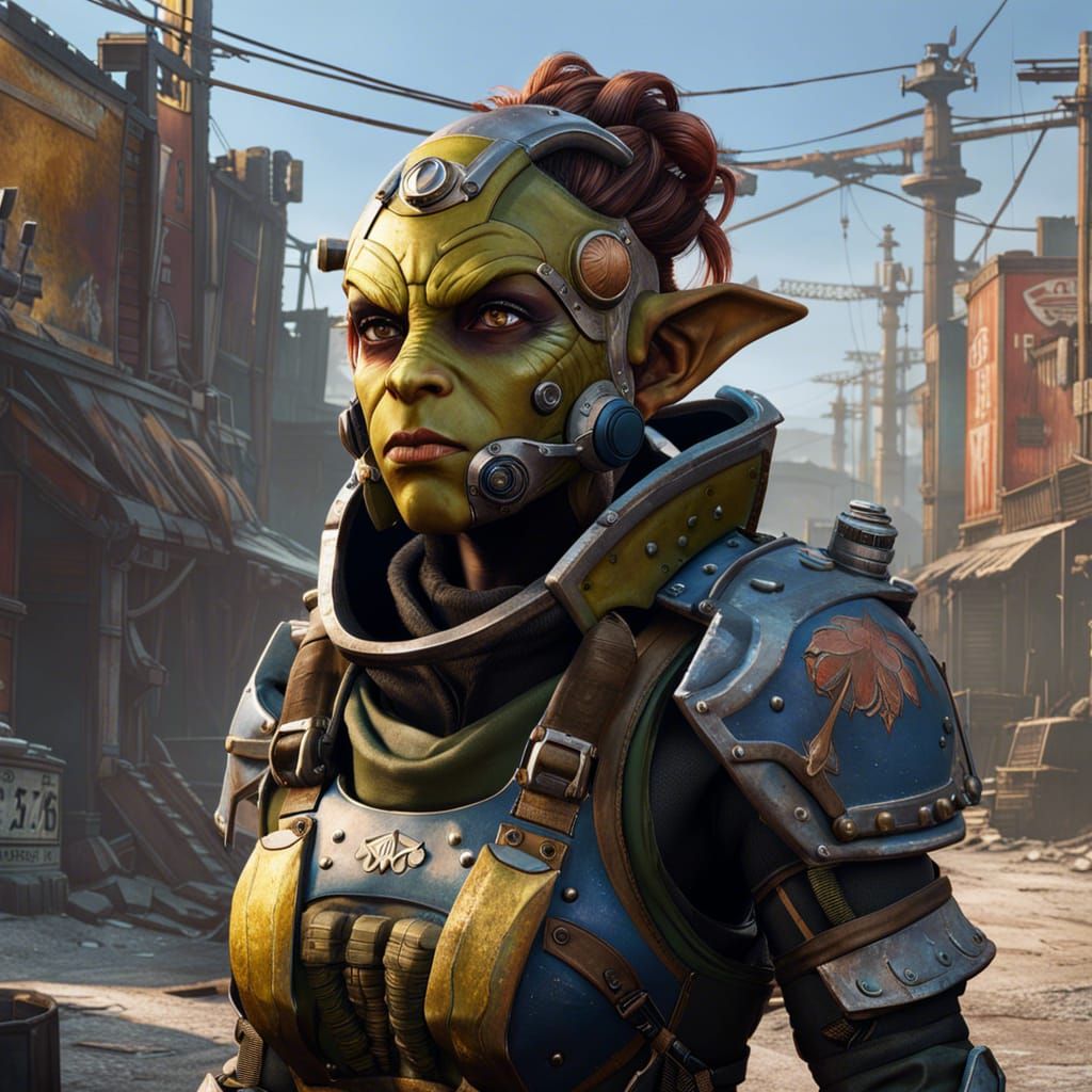 Enclave Goblin Ranger Portrait in Power Armor