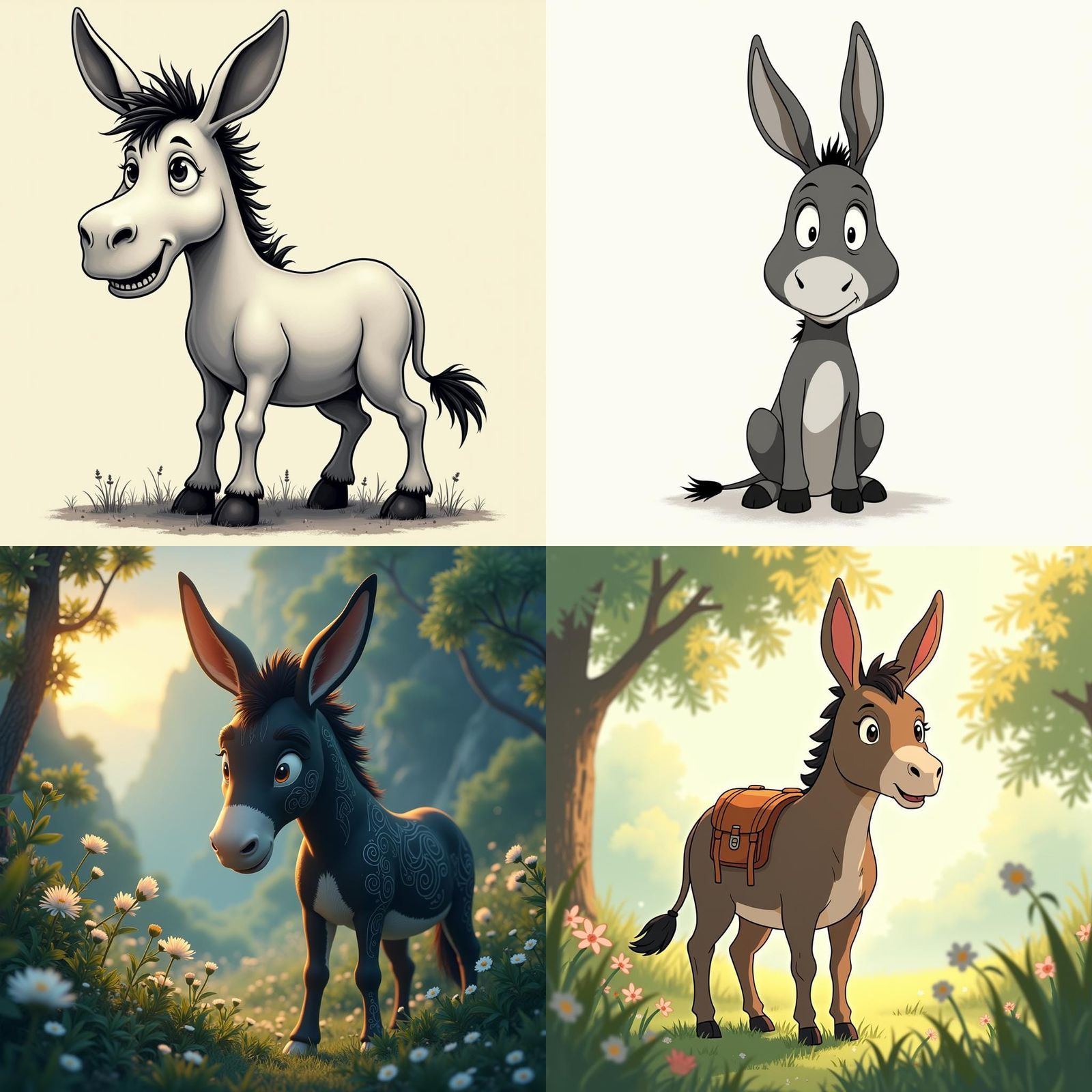 Cartoon Donkey Logo in Anime Style