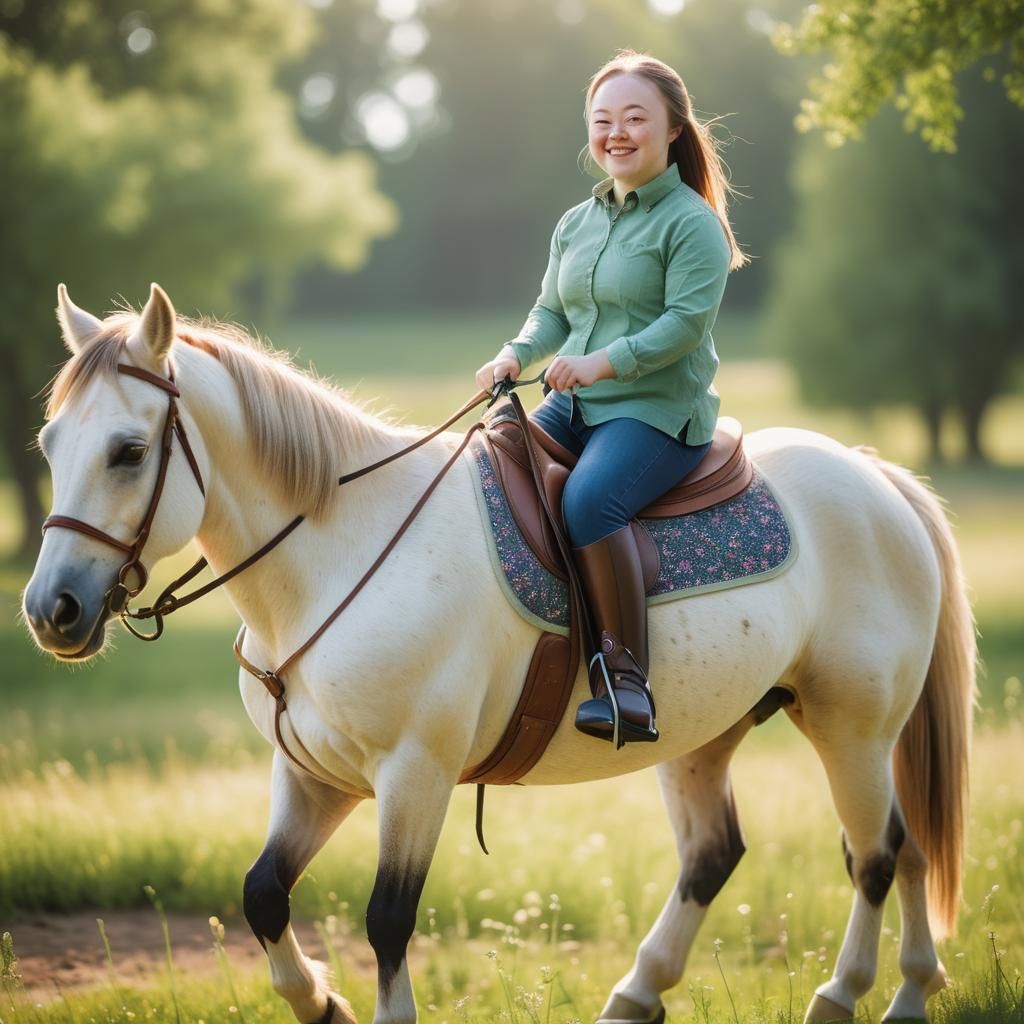 Girl's Horse Therapy: Detailed Digital Art in Unreal Engine